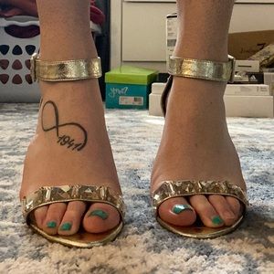 gold heels